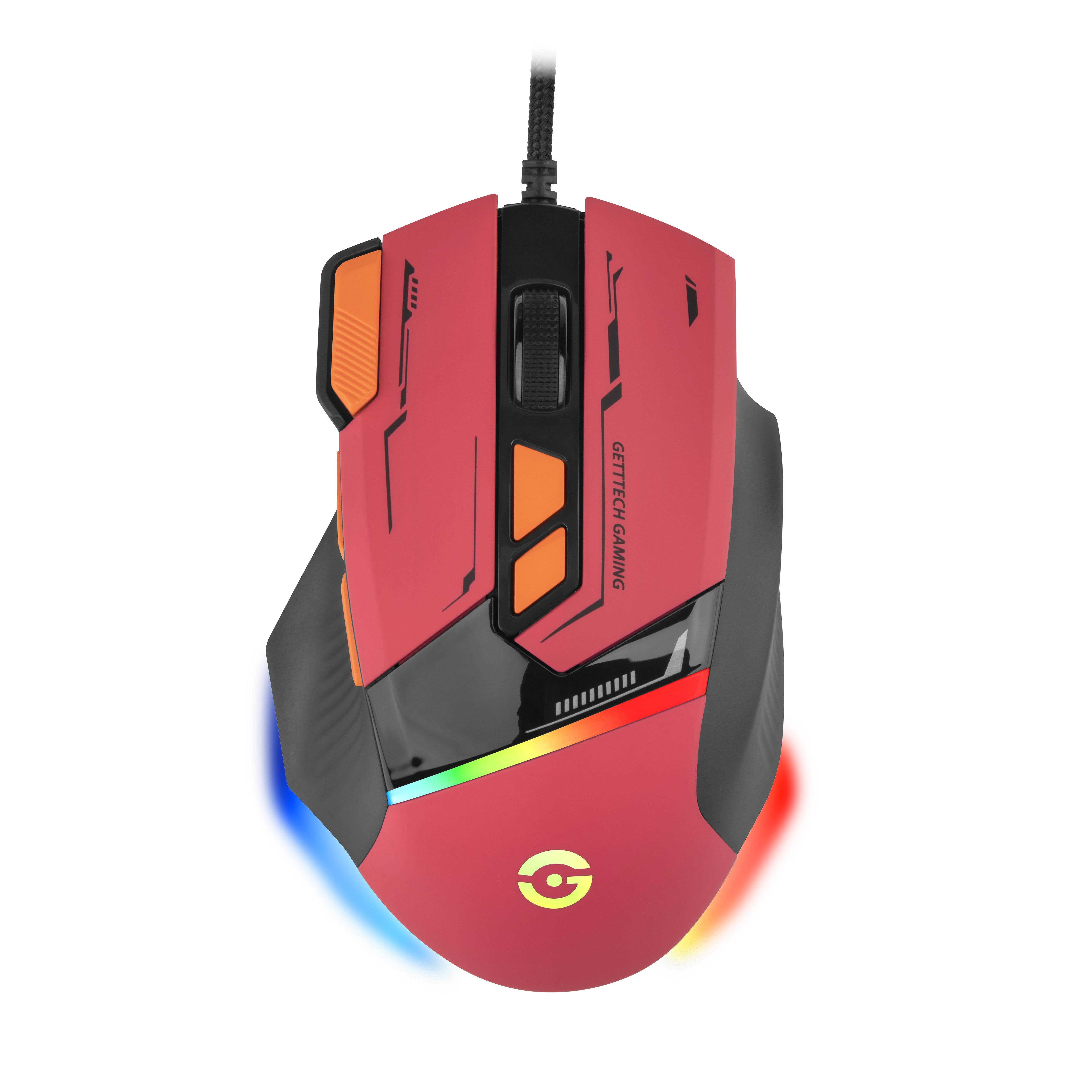 Mouse Gamer - Getttech, Rojo - Modelo GPM-RGBWR-G1-RD Mouse Gamer - Getttech, Rojo - Modelo GPM-RGBWR-G1-RD